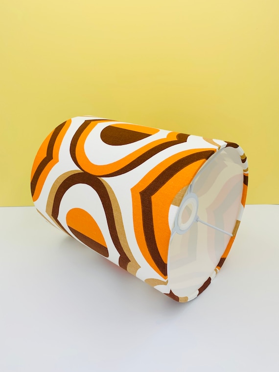 70s Vintage Fabric, Retro Lampshade table lamp 20cm