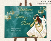 Dance Away- Printable Indian Wedding Sangeet / Dance Party Sign Template- Instant Download, Cocktail Night Wedding Decor Welcome DGWS50