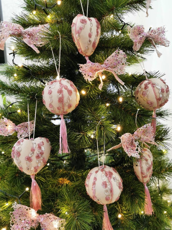 Christmas Bowknot Velvet Cloth Line Tree Decorative Ornament