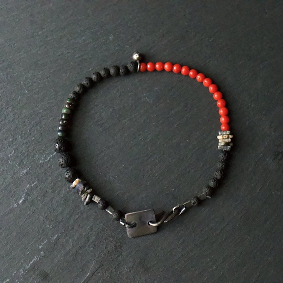 Red/Black Men Bracelet - One of a kind
