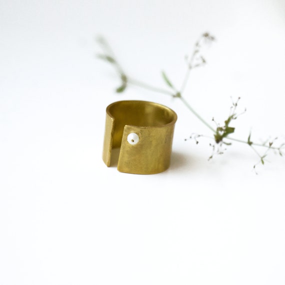 Pearl and Brass Ring