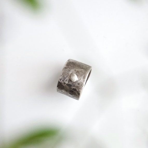 Bold Hammered Silver Ring