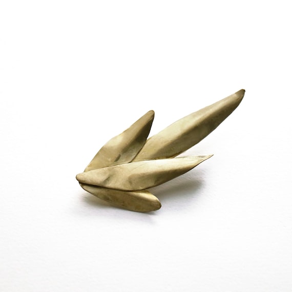 Handmade Brass Leaf Brooch – One of a Kind