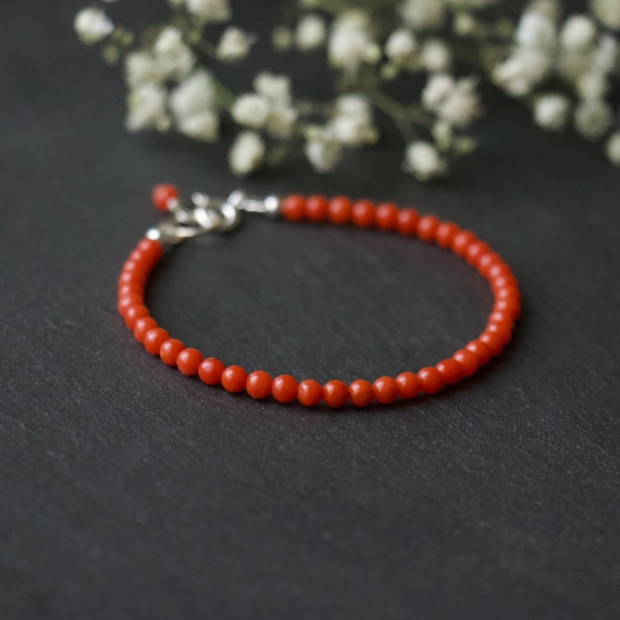 Adriatic Coral Bracelet Coral Jewellery Coral Beaded Bracelet Red Lucky Bracelet Etsy UK