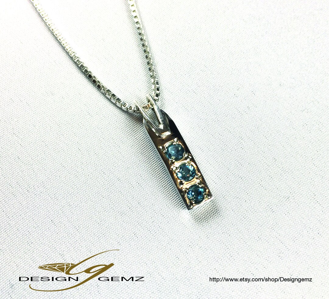 Sterling Silver Pendant With Swiss Blue Topaz - Etsy