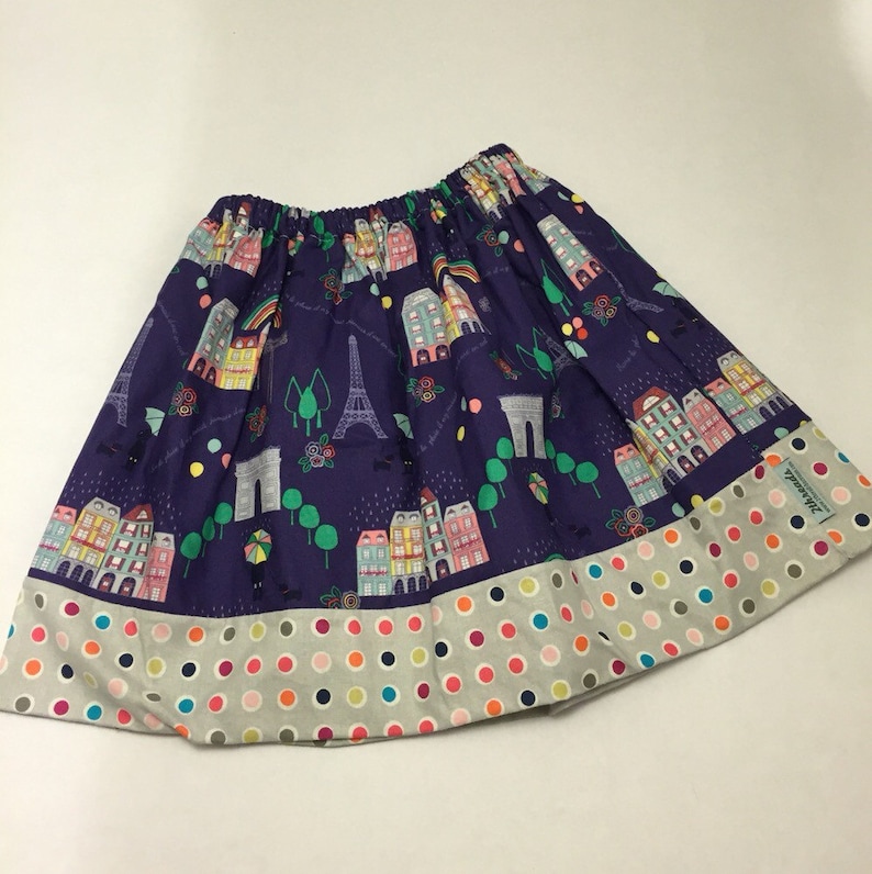Modern Girls Twirly Skirt Rainbows and Rain in France