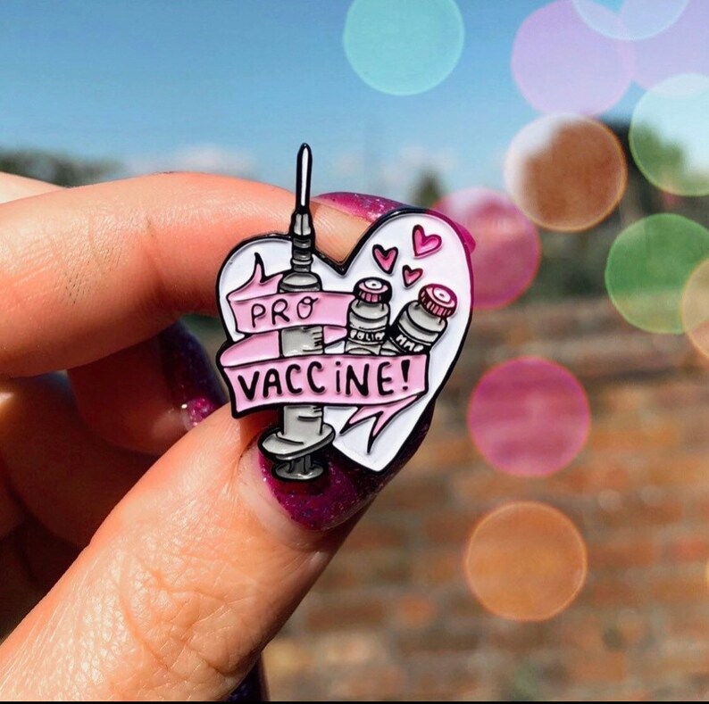 vaccinated pin vaccinated pin