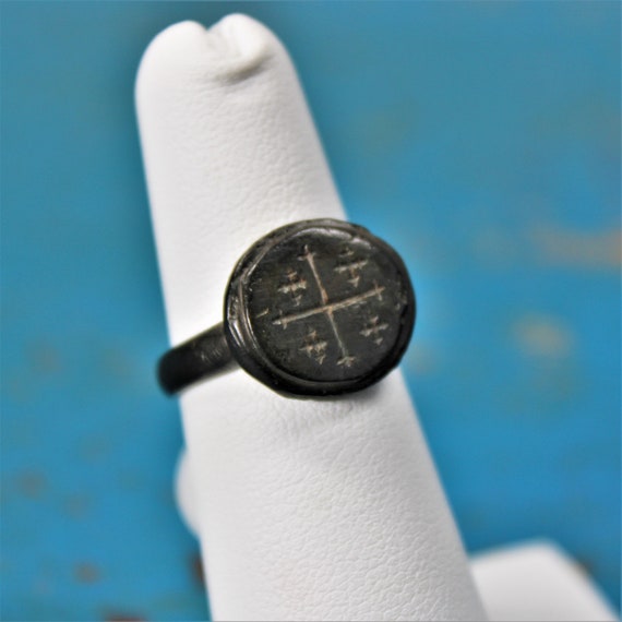 12th - 13th Century Jerusalem Cross Crusader Ring - image 3