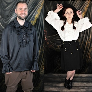 Ruffle Front Drawstring Pirate Poets Unisex Shirt
