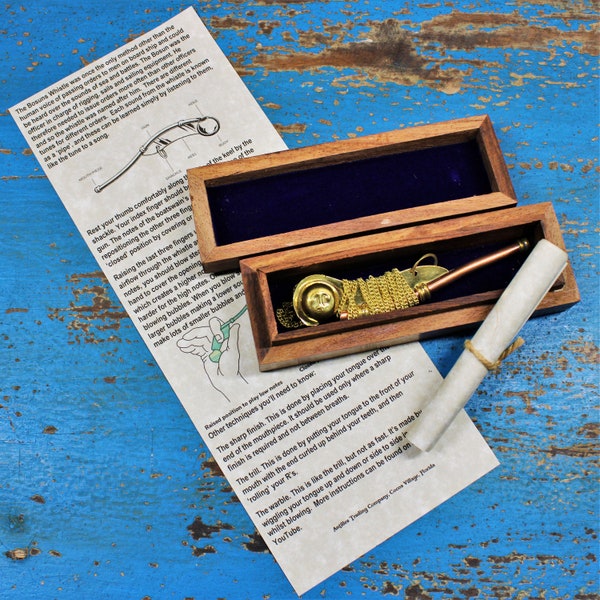 Bosun Whistle With Wooden Box And Instructions