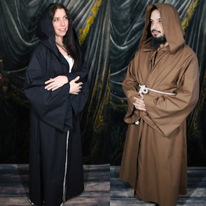 Hooded Cloak for Wizard, Priestess, Monk or Star Wars Obi Wan Look