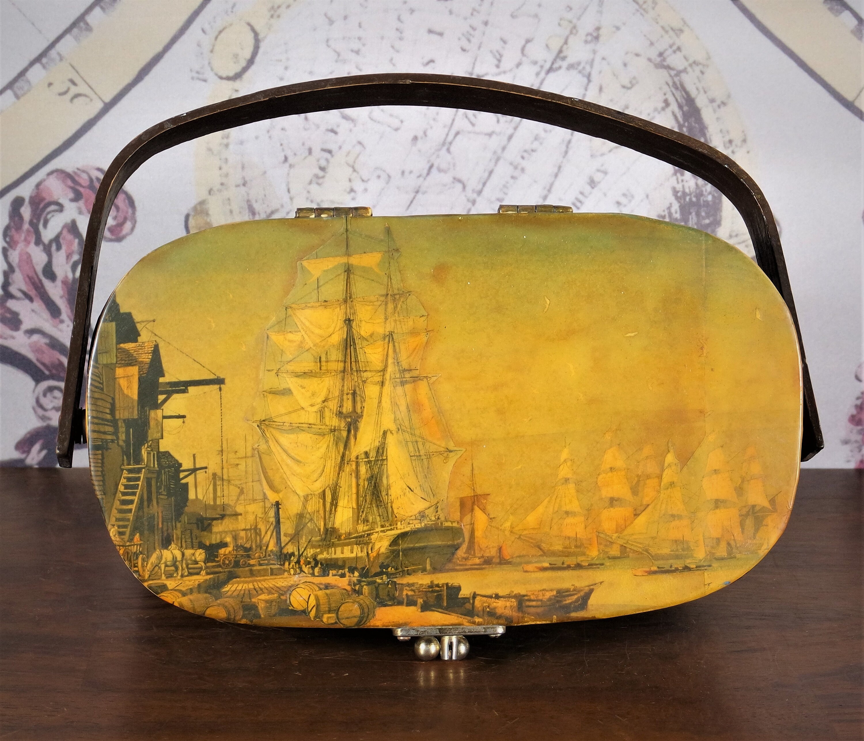 Vintage Tall Ship Basket Purse - Etsy