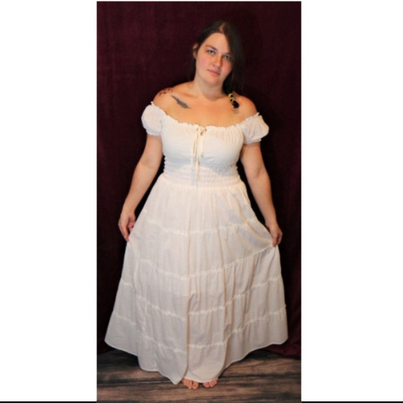 Calypso Peasant Dress - 100% Cambric Cotton - In 7 Colors