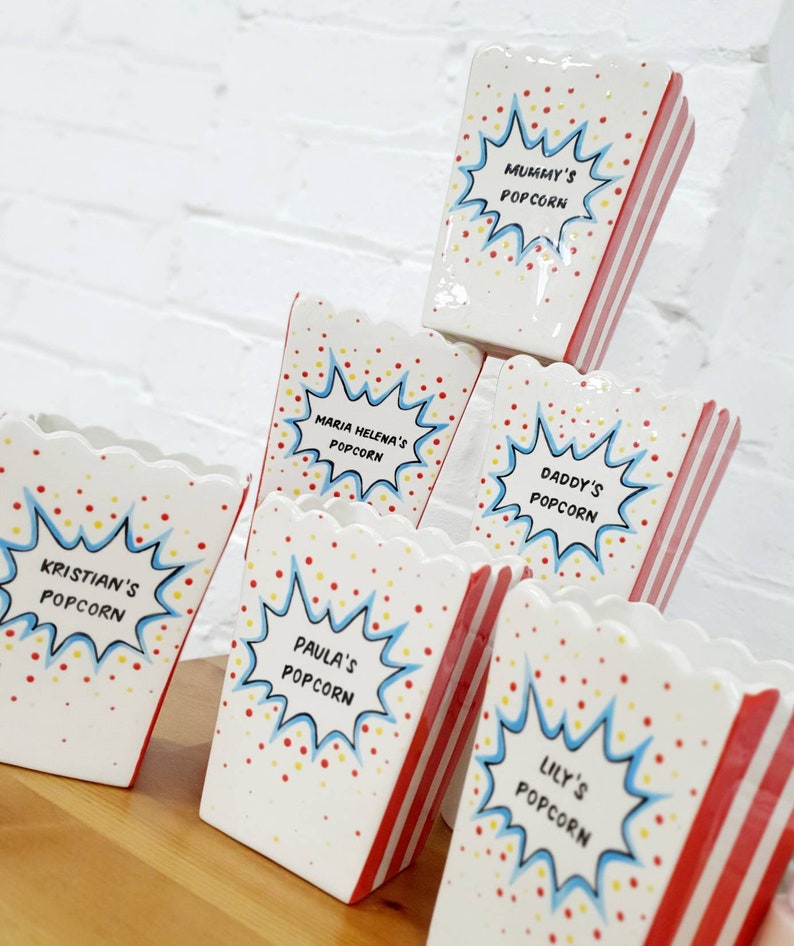 Personalised Ceramic Popcorn Holder Custom Popcorn Bowl Etsy UK