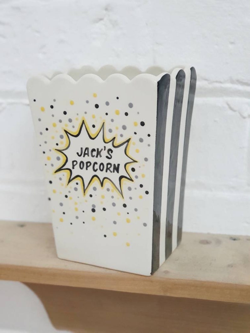 Personalised Ceramic Popcorn Holder Custom Popcorn Bowl Etsy UK