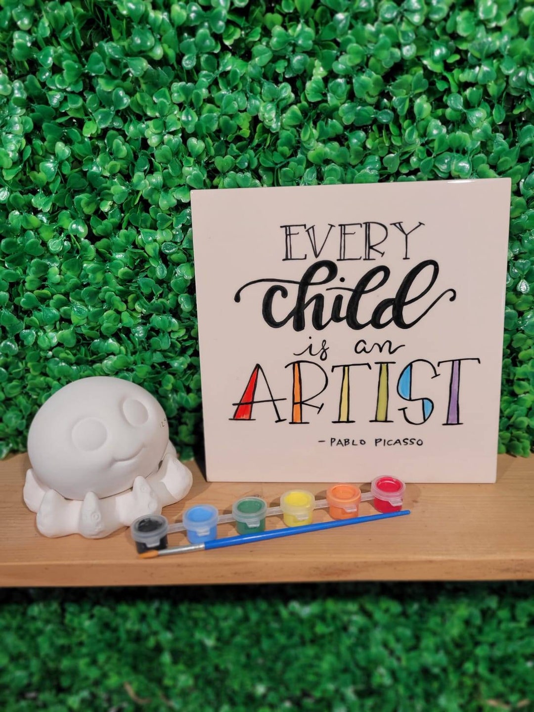 Paint Your Own Ceramic Kit Ceramic Craft Kit Kids Craft Etsy