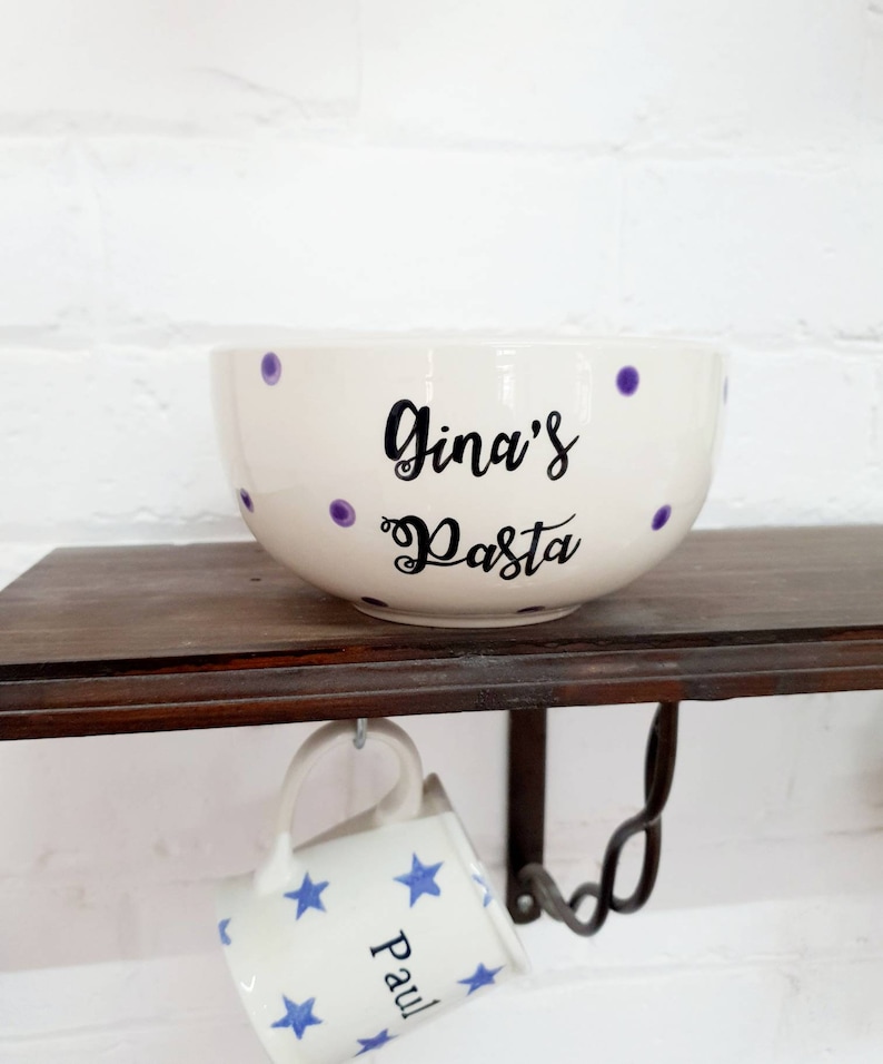 Personalised Pasta Bowl Hand Painted Ceramic Bowl Personalised Etsy