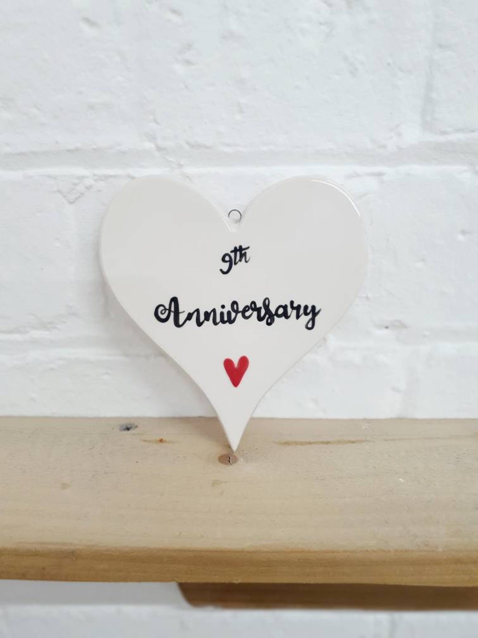 Personalised Anniversary Pottery Custom Ceramic Heart Hanger Etsy