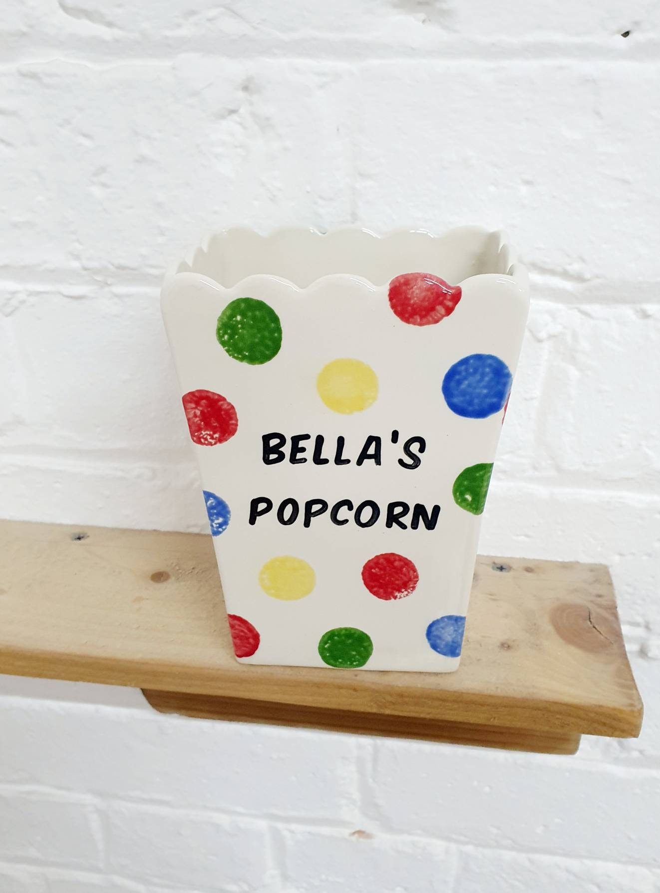 Personalised Ceramic Popcorn Holder Custom Popcorn Bowl Etsy