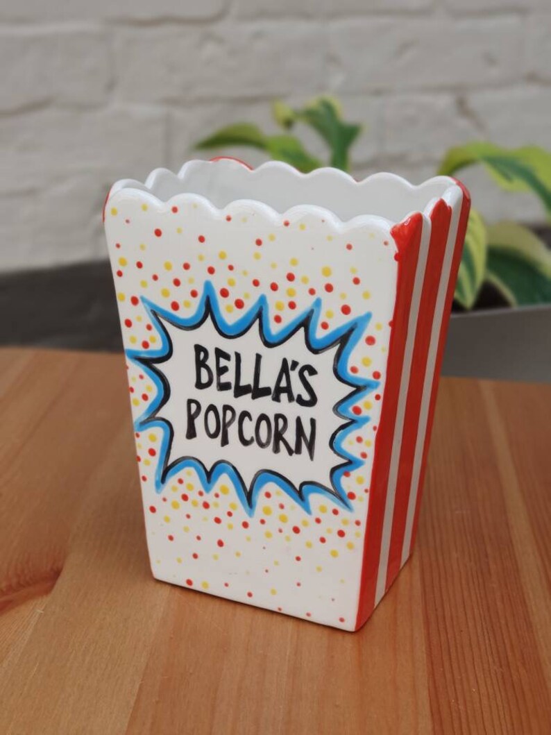 Personalised Ceramic Popcorn Holder Custom Popcorn Bowl Etsy UK