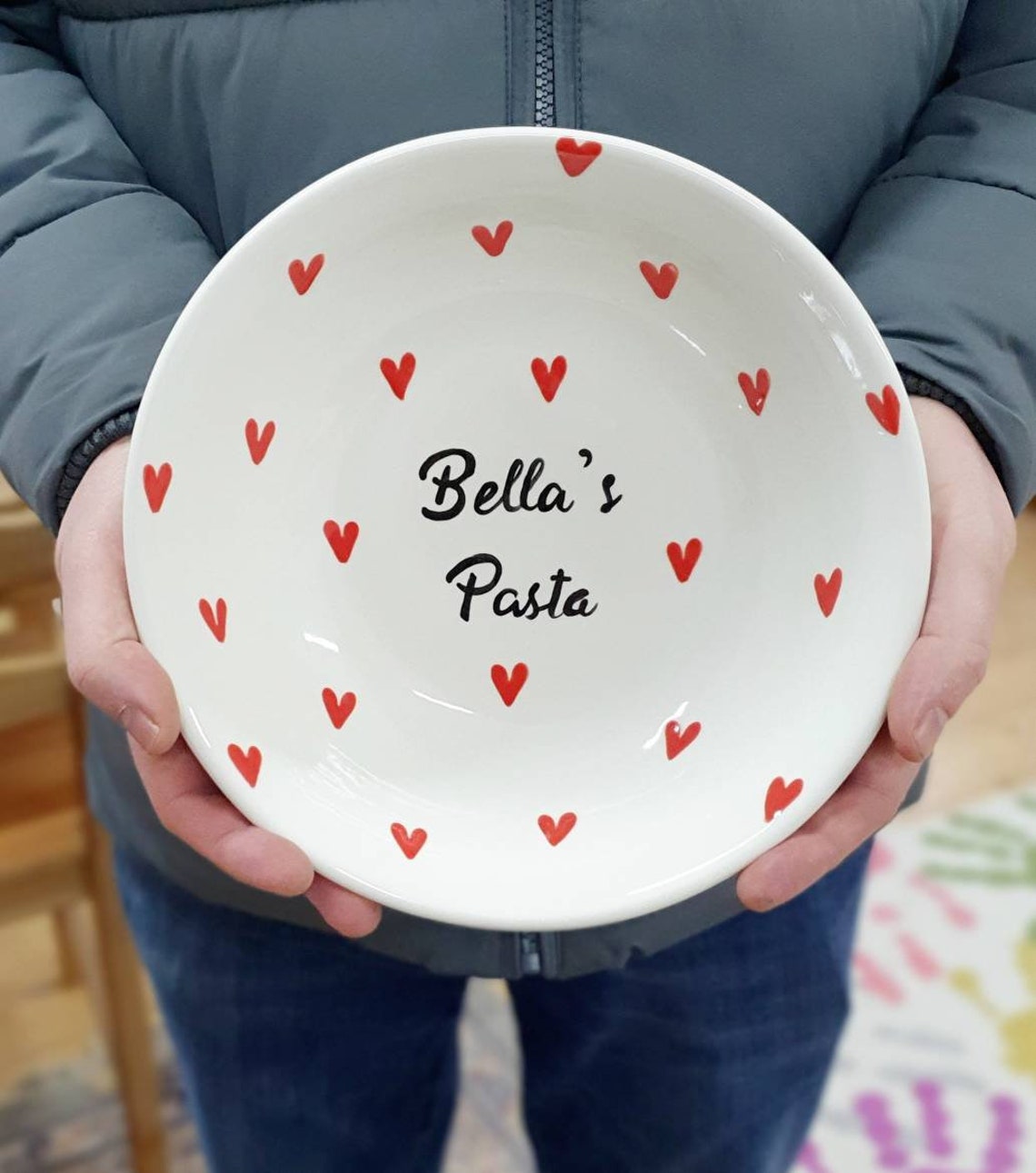 Pasta Bowl Hand Painted Ceramic Bowl Personalised Pasta Dish Etsy