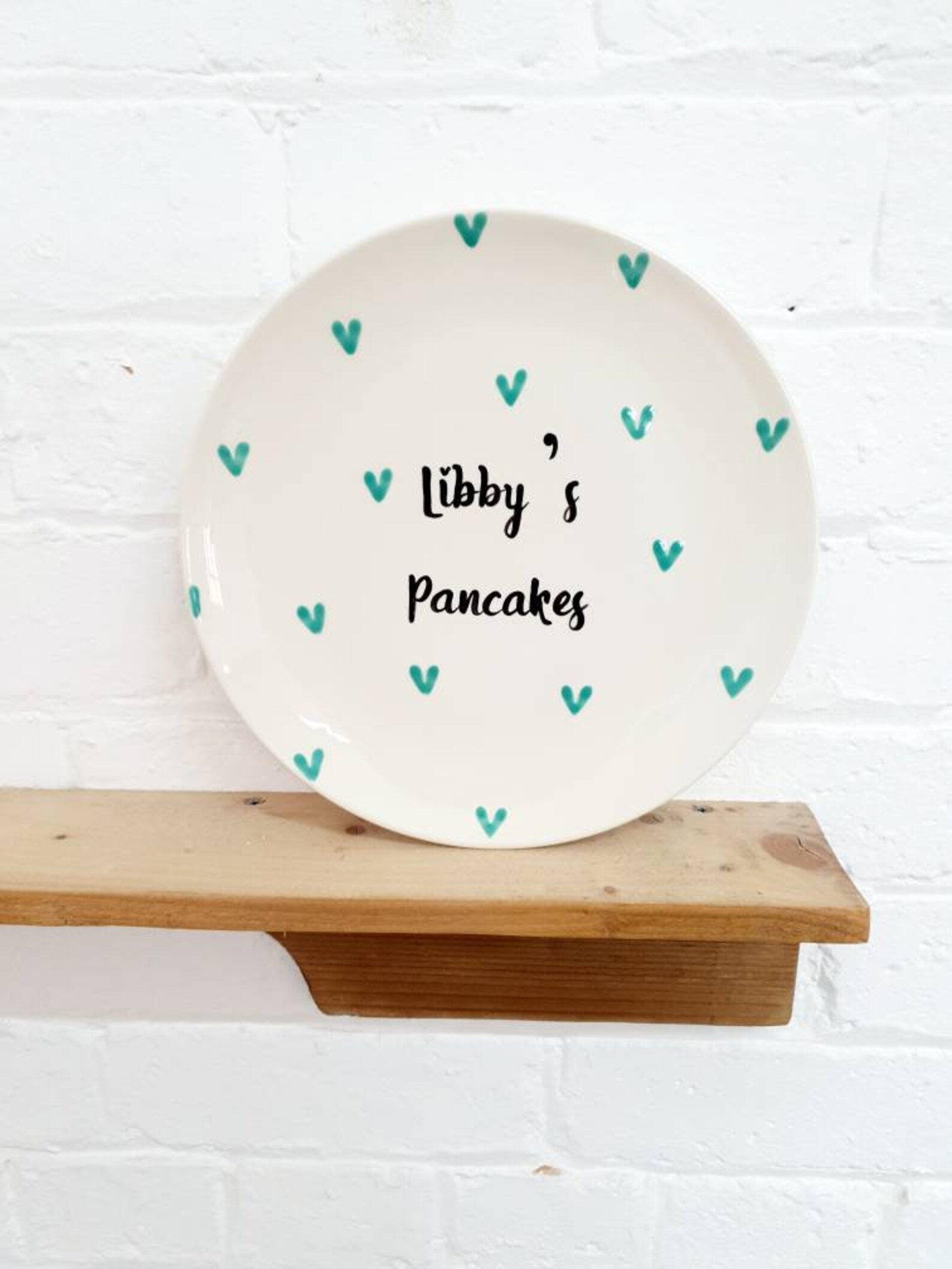 Personalised Pancake Plate Ceramic Plate Custom Name Plate Etsy
