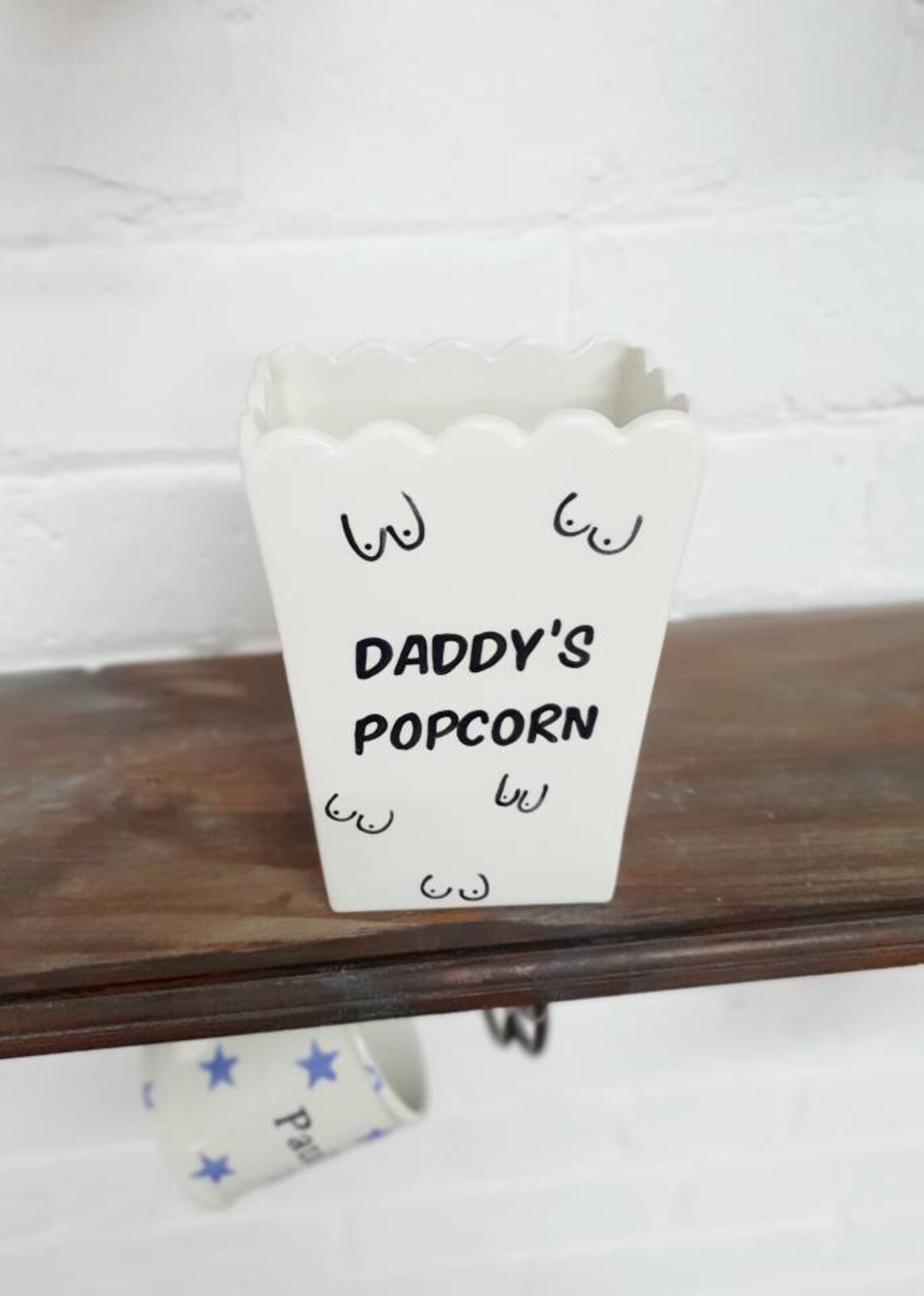 Personalised Ceramic Popcorn Holder Custom Popcorn Bowl Gift Etsy