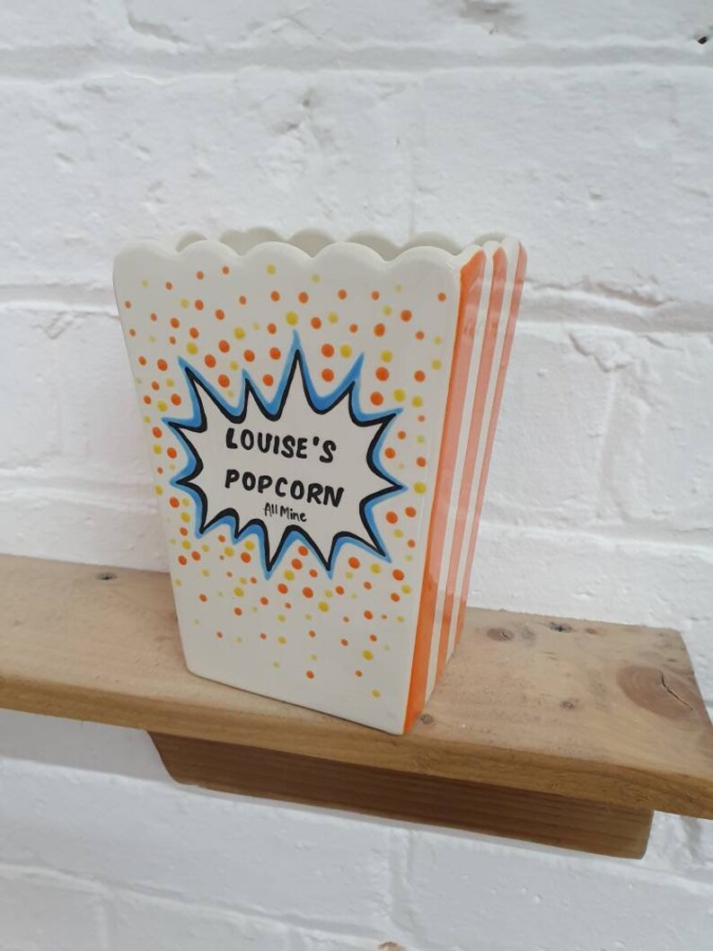 Personalised Ceramic Popcorn Holder Custom Popcorn Bowl Etsy UK