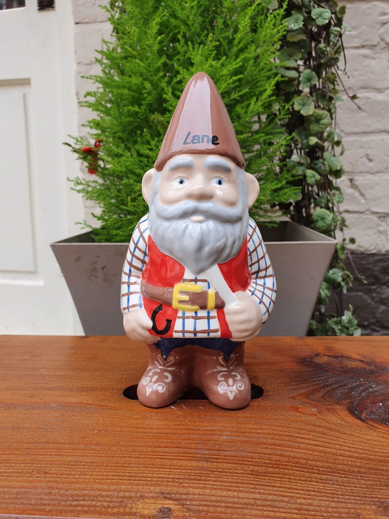 Personalised workman builder gnome garden gnome leaving  etsy