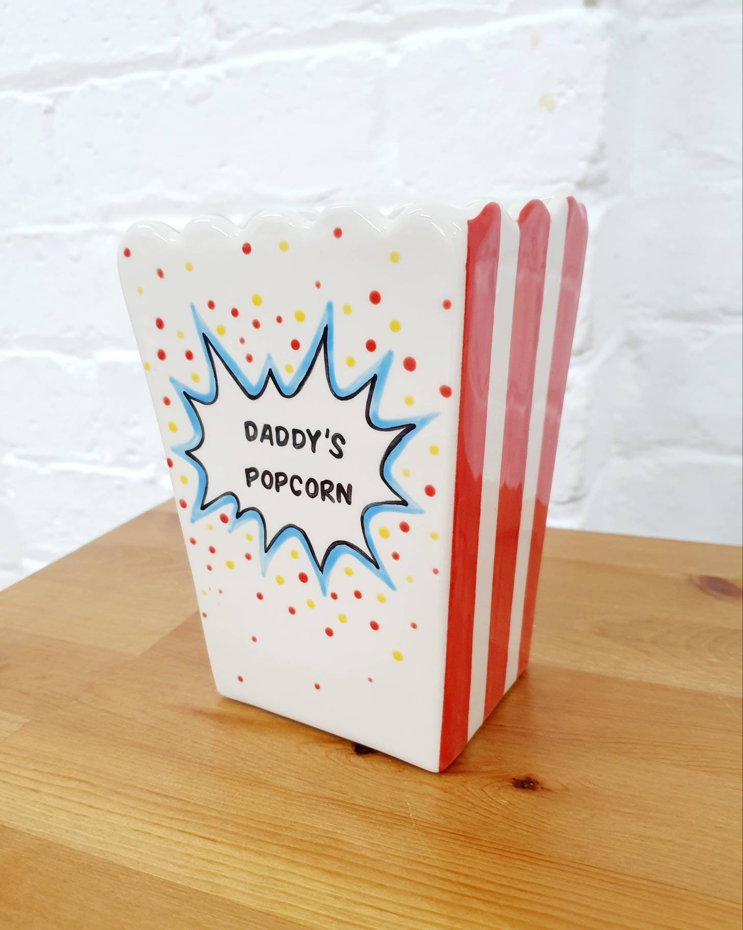 Personalised Ceramic Popcorn Holder Custom Popcorn Bowl Etsy UK