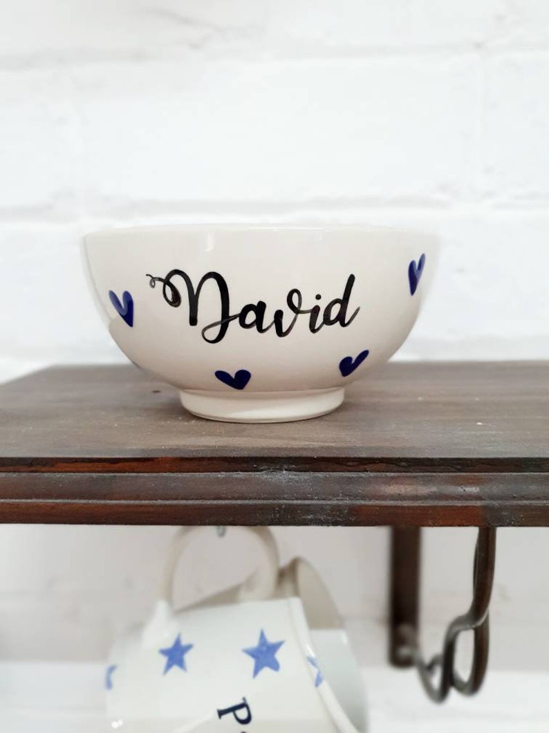Cereal Bowl Hand Painted Ceramic Bowl Personalised Breakfast Bowl Personalised Gift Soup Bowl Create Your Own Custom Colours