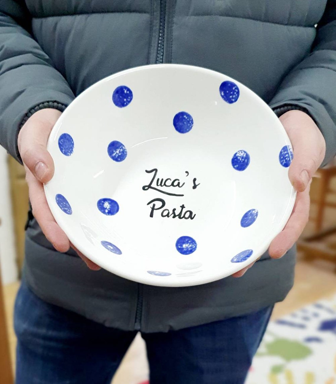 Pasta Bowl Hand Painted Ceramic Bowl Personalised Pasta Dish Etsy