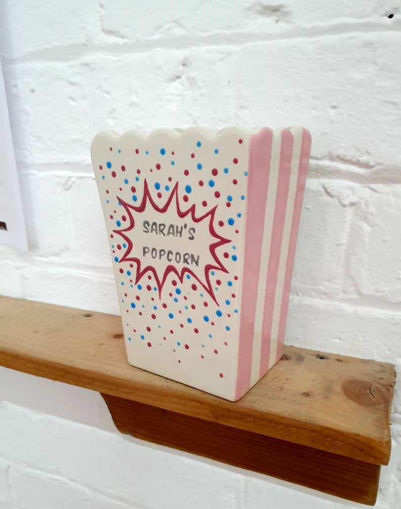Personalised Ceramic Popcorn Holder Custom Popcorn Bowl Etsy UK