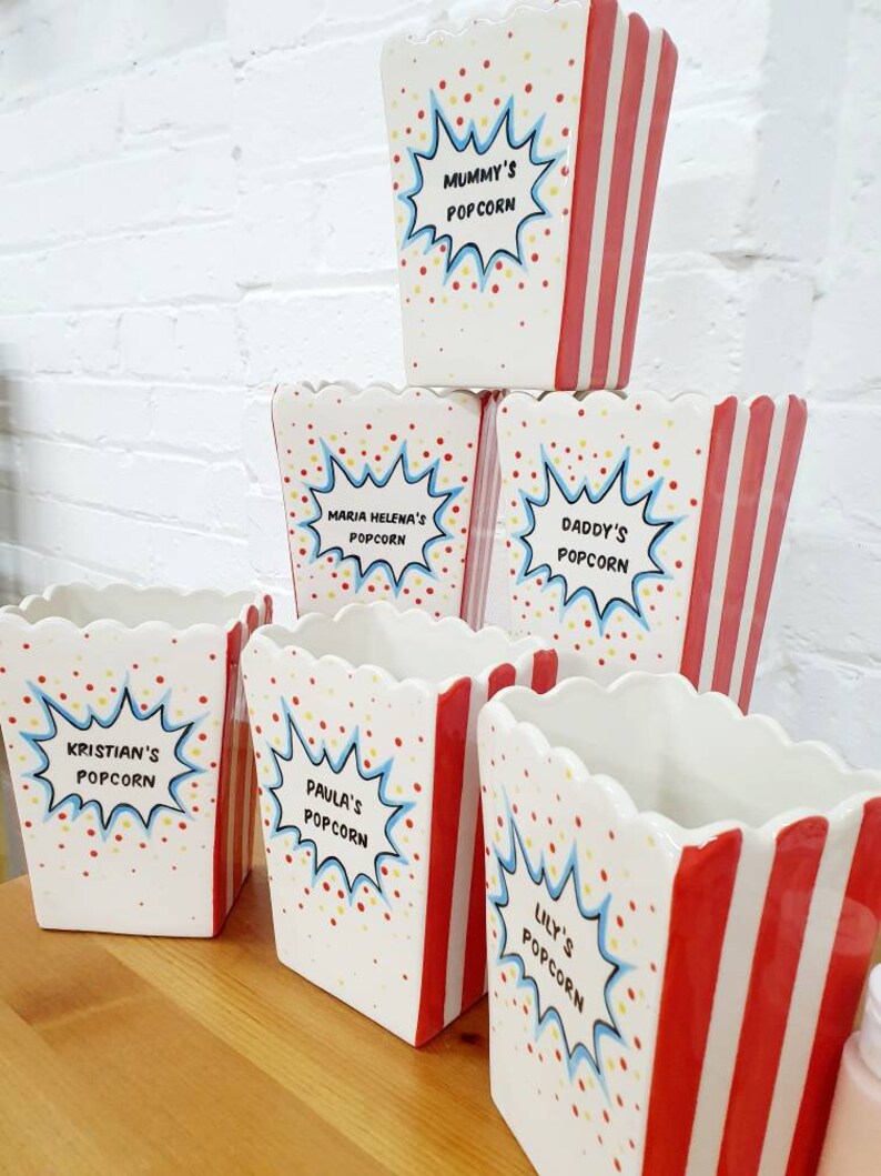 Personalised Ceramic Popcorn Holder Custom Popcorn Bowl Etsy UK