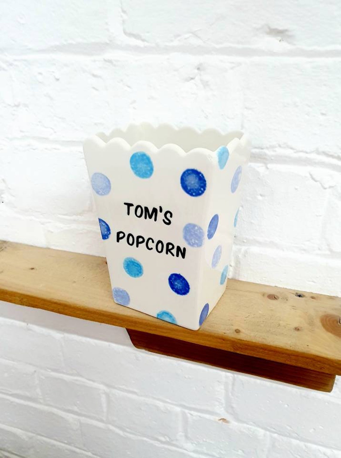 Personalised Ceramic Popcorn Holder Custom Popcorn Bowl Etsy
