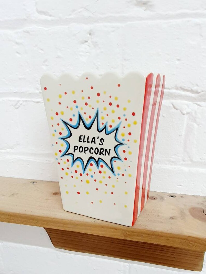 Personalised Ceramic Popcorn Holder Custom Popcorn Bowl Etsy UK