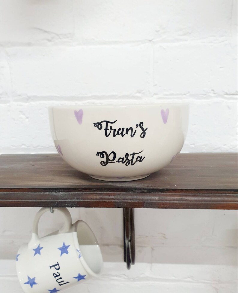 Personalised Pasta Bowl Hand Painted Ceramic Bowl Personalised Etsy