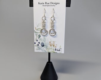 Sterling Silver Byzantine links with double jump rings earrings