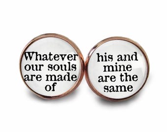 Wuthering Heights - Book Earrings - "Whatever our souls are made of, his and mine are the same" - Bookish Jewelry - Mismatched Earrings