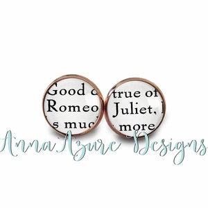 Book Earrings- Shakespeare Earrings- Romeo and Juliet- Bookish Gifts- Gifts for Book Lovers- William Shakespeare Literature Word Gifts