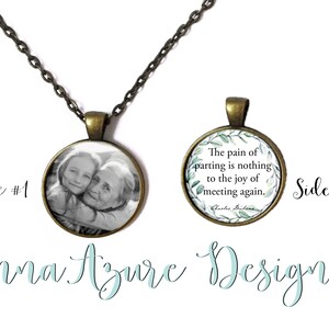 Memorial Necklace- Photo Keychain- Loss of Loved One Keychain- Family Necklace- Double Sided Jewelry- In Loving Memory- The Pain of Parting