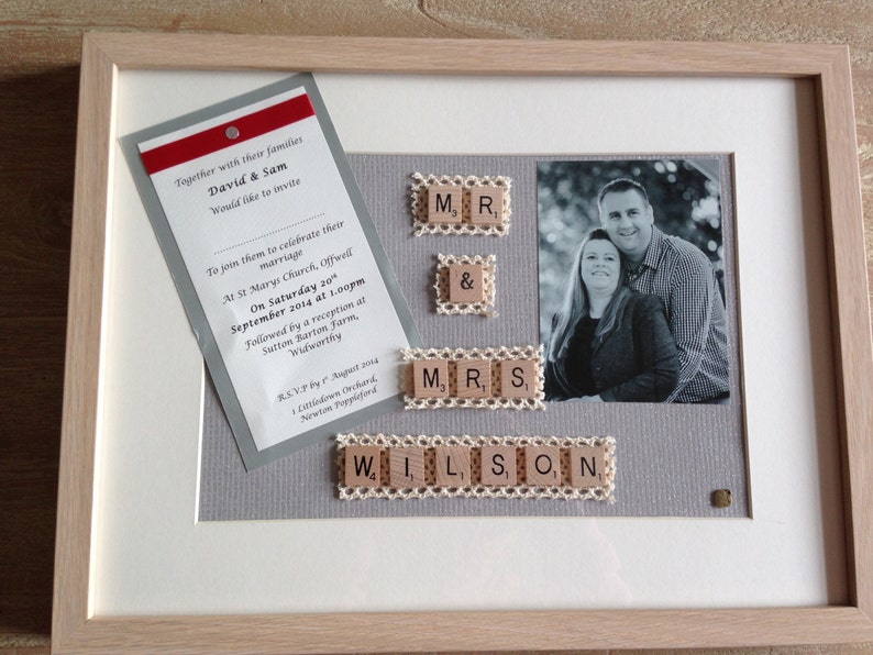 Personalised Scrabble Art Wedding Gift Image 0