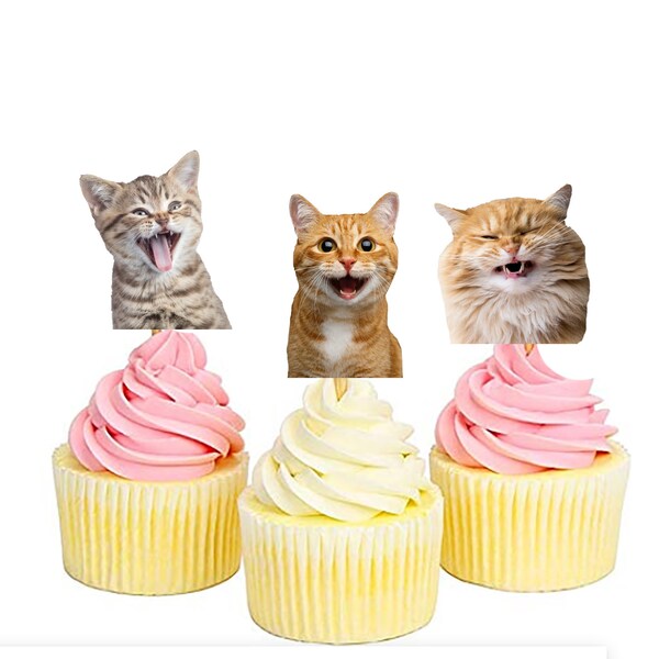 Cat Cupcake Toppers Etsy