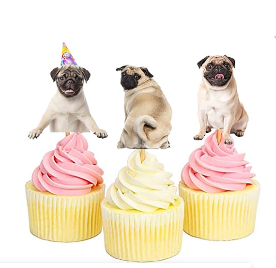pug cupcake toppers