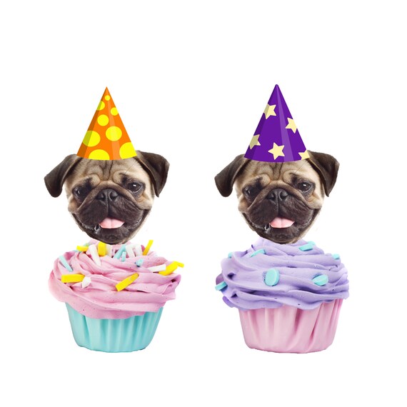 pug cupcake toppers
