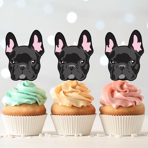 French Bulldog Cupcake Toppers 12 Qty Etsy