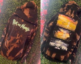 Distressed tie dye graphic hoodie