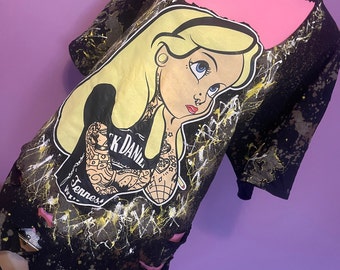 Distressed Hand painted Princess t-shirt