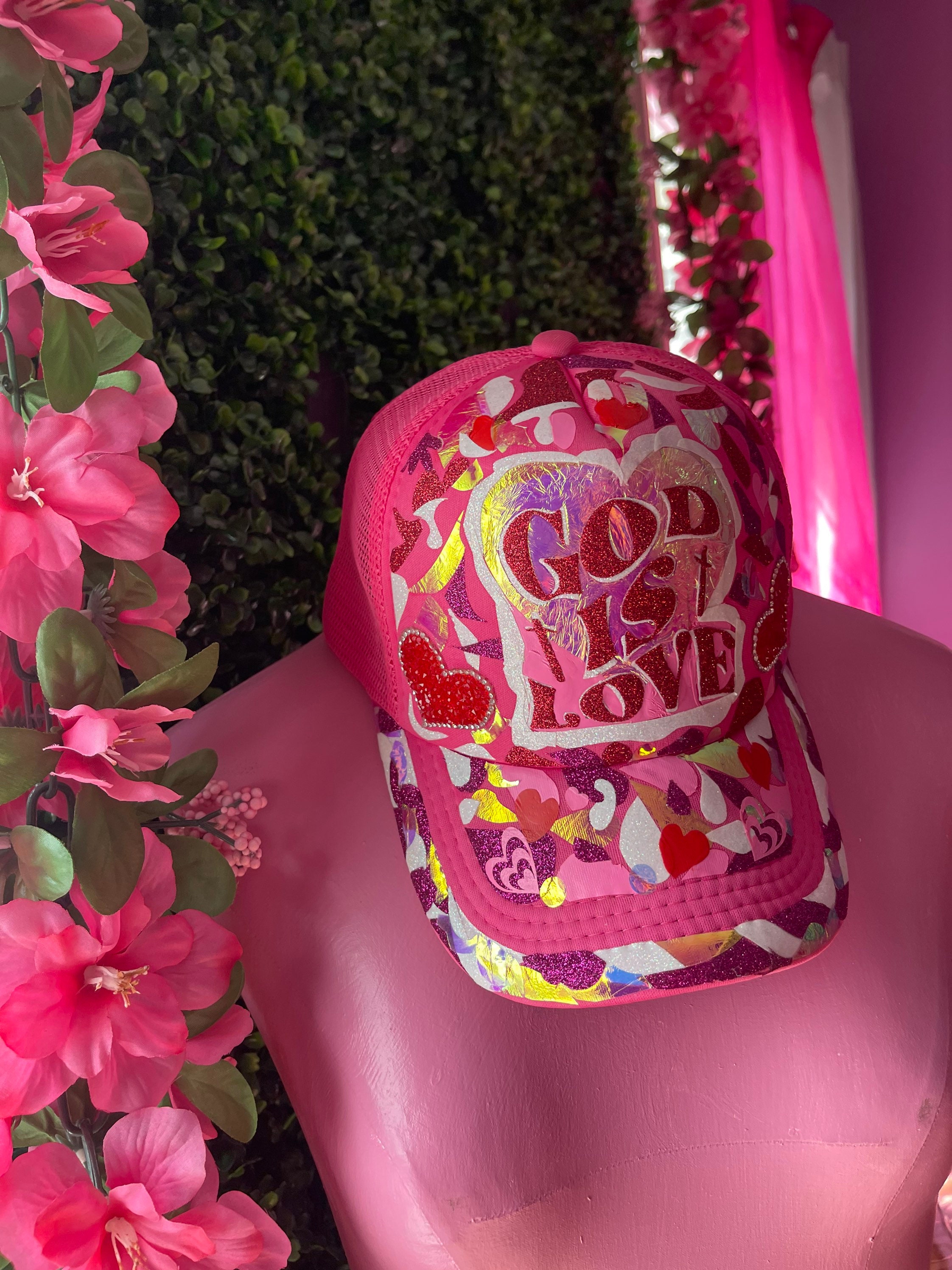 God Given Purpose Cream Trucker Hat with Black Bill
