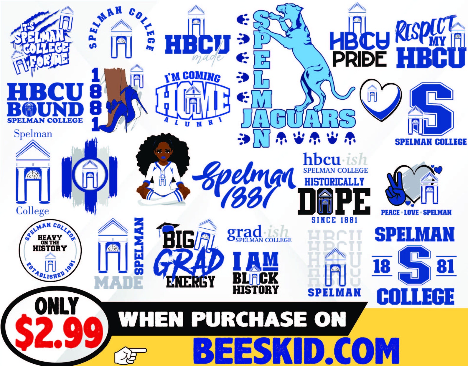 Spelman College Svg HBCU Svg Collections HBCU Svg Football Etsy UK